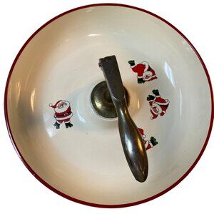 VINTAGE Nutcracker JAPAN Christmas Lacquerware Serving Tray Bowl SANTA Macy